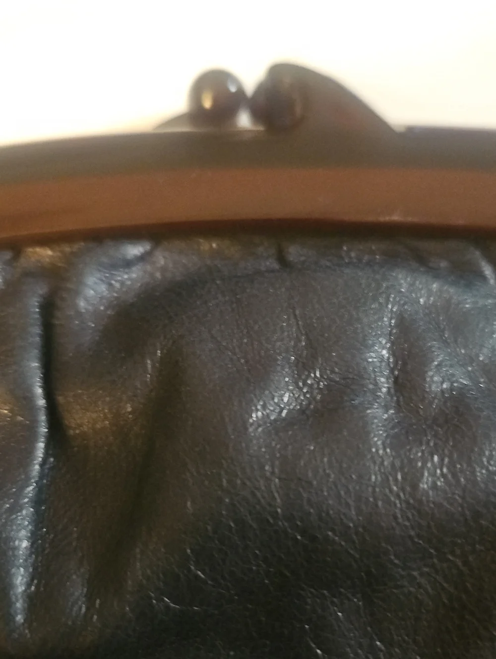 Itatian Made Black Vintage Kiss-Lock Clutch Bag